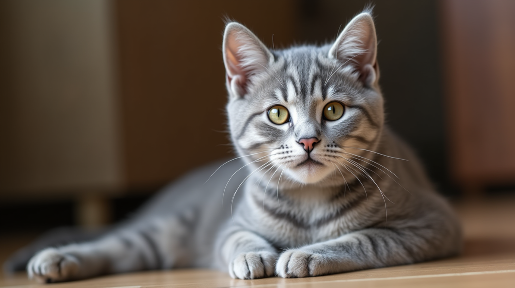 Gray Cat with Yellow Eyes