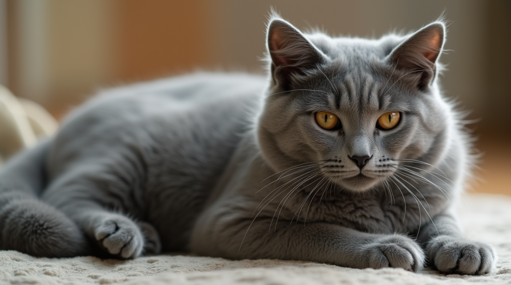 Gray Cat with Yellow Eyes