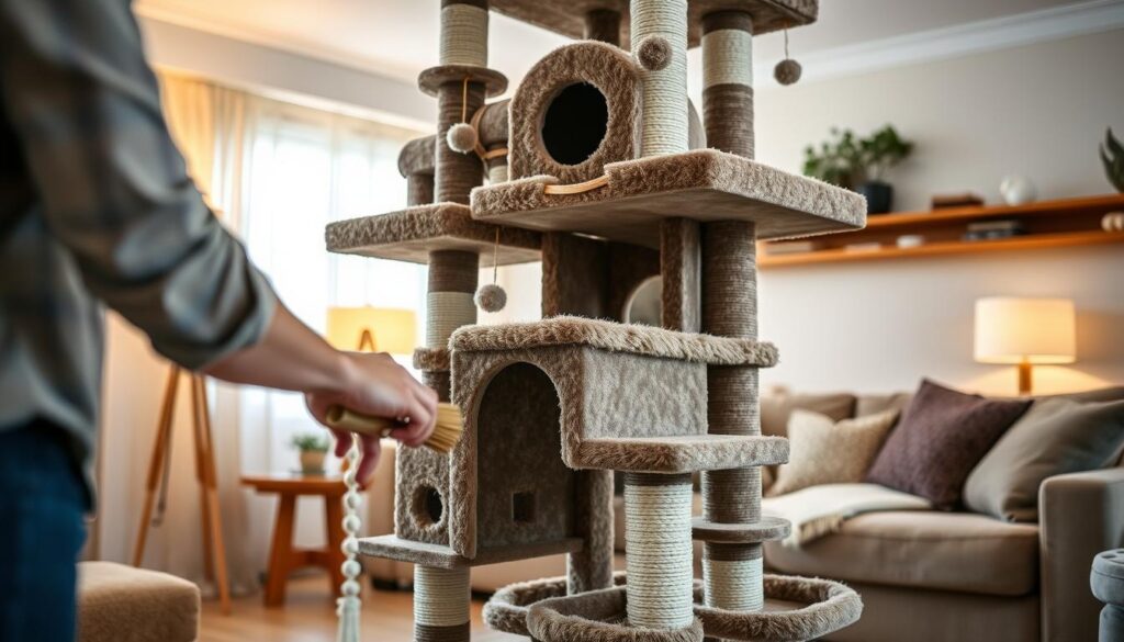 cat tower maintenance